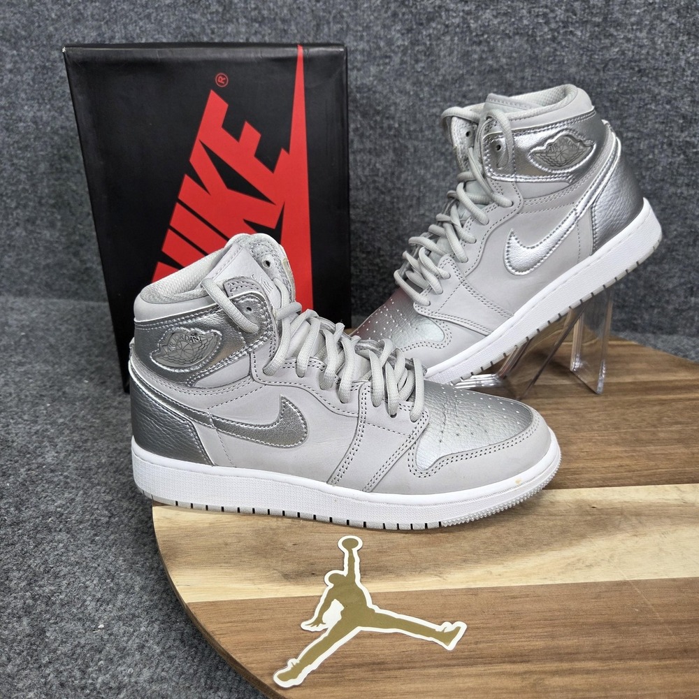 Nike Air Jordan 1 Retro High OG Shoes Youth Size 5Y Grey Silver Tokyo 575441-029
